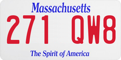 MA license plate 271QW8
