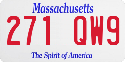 MA license plate 271QW9