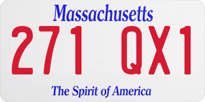 MA license plate 271QX1