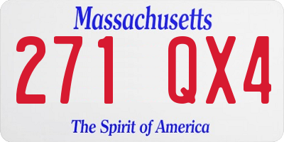 MA license plate 271QX4