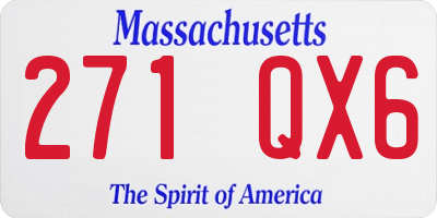 MA license plate 271QX6