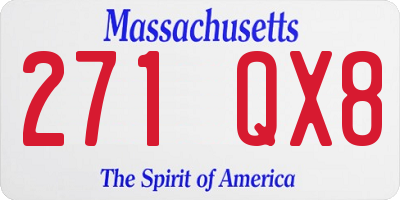 MA license plate 271QX8