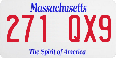 MA license plate 271QX9