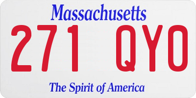 MA license plate 271QY0