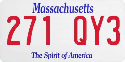 MA license plate 271QY3