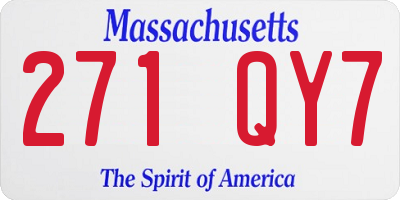 MA license plate 271QY7