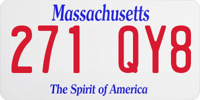MA license plate 271QY8
