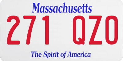 MA license plate 271QZ0