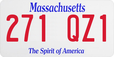 MA license plate 271QZ1