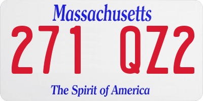 MA license plate 271QZ2