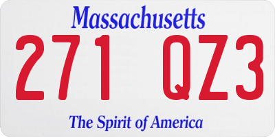 MA license plate 271QZ3