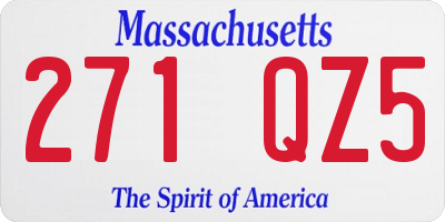 MA license plate 271QZ5