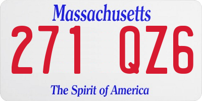 MA license plate 271QZ6