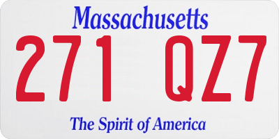 MA license plate 271QZ7
