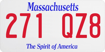 MA license plate 271QZ8