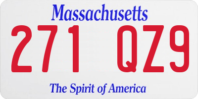 MA license plate 271QZ9