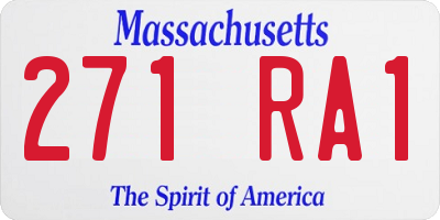 MA license plate 271RA1