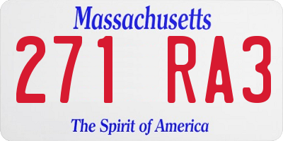 MA license plate 271RA3
