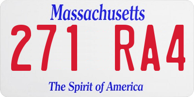 MA license plate 271RA4