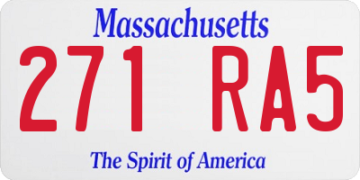 MA license plate 271RA5