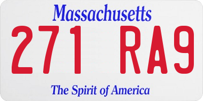 MA license plate 271RA9