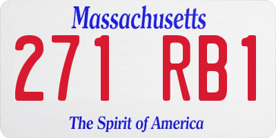 MA license plate 271RB1