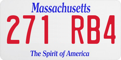 MA license plate 271RB4
