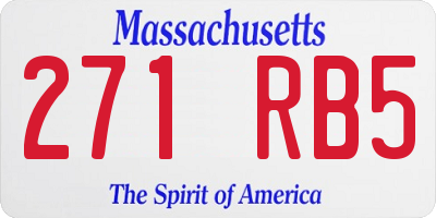 MA license plate 271RB5