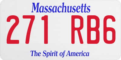 MA license plate 271RB6