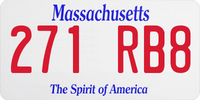 MA license plate 271RB8