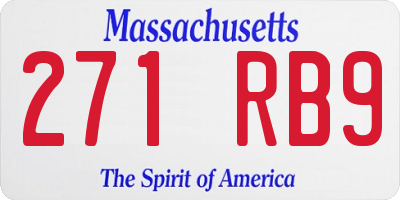 MA license plate 271RB9