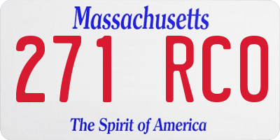 MA license plate 271RC0