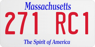 MA license plate 271RC1