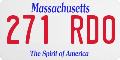 MA license plate 271RD0