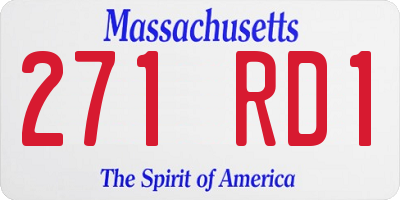 MA license plate 271RD1