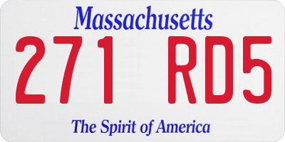 MA license plate 271RD5