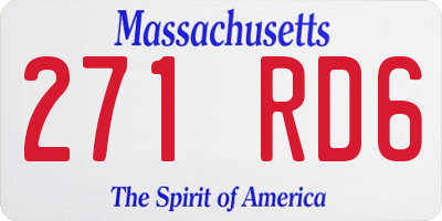 MA license plate 271RD6