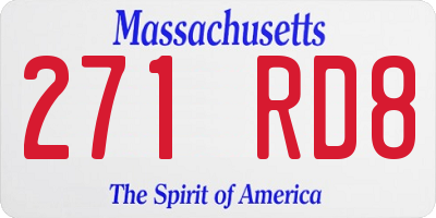 MA license plate 271RD8