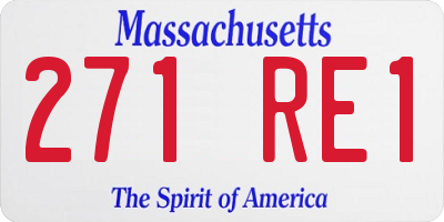 MA license plate 271RE1