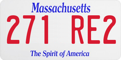 MA license plate 271RE2