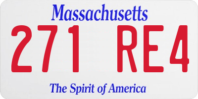 MA license plate 271RE4