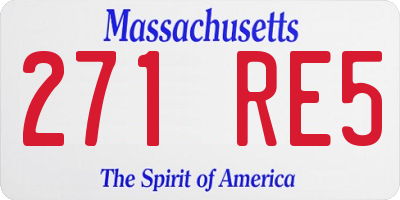 MA license plate 271RE5