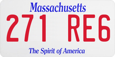 MA license plate 271RE6