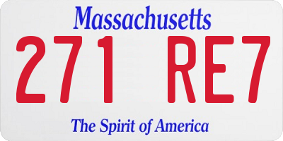 MA license plate 271RE7