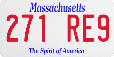 MA license plate 271RE9