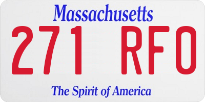MA license plate 271RF0