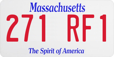 MA license plate 271RF1