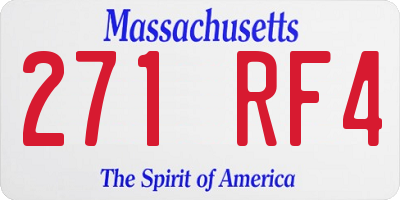 MA license plate 271RF4