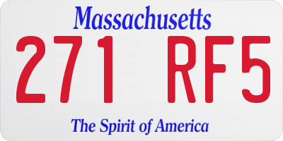MA license plate 271RF5