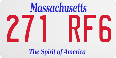 MA license plate 271RF6
